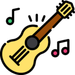 Logo for children's guitar lessons at Besharp Music School, Adelaide, promoting an engaging and enjoyable learning experience.