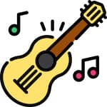 Logo representing guitar, ukulele, and bass lessons for children at Besharp Music School, Adelaide, emphasizing a dynamic teaching approach.